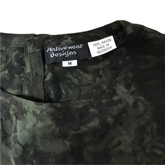 Nativewear Designs Boho Long Sleeve Black Top Size M - Picture 5 of 5